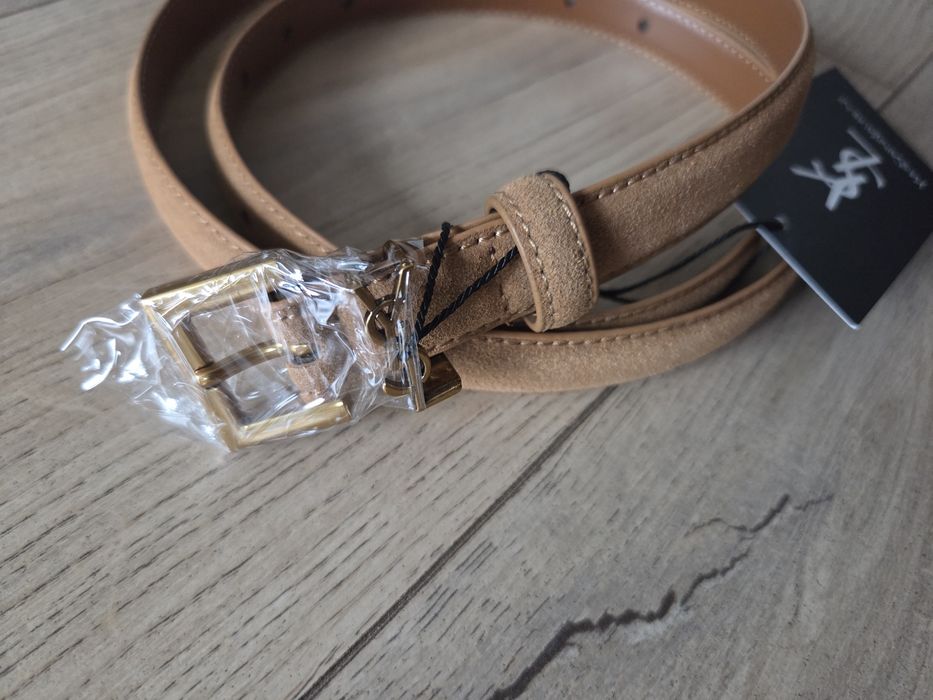 Curea dama YSL piele întoarsă maro