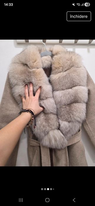 Palton calduros alpaca blana naturala