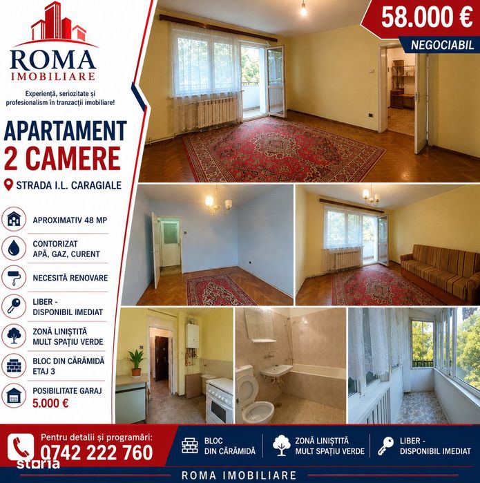 I.L.Caragiale apartament 2 camere etajul III — fotografia 1