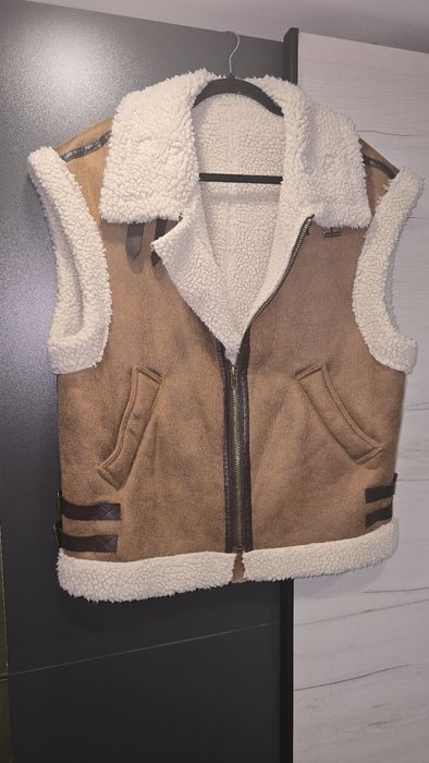 Дебел елек с кожа