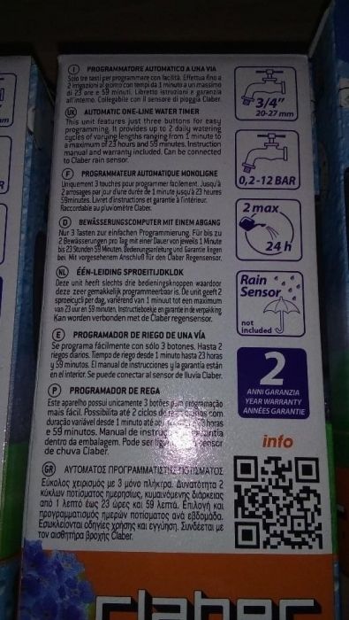 Таймери за поливни системи CLABER - механични и цифрови, нови!