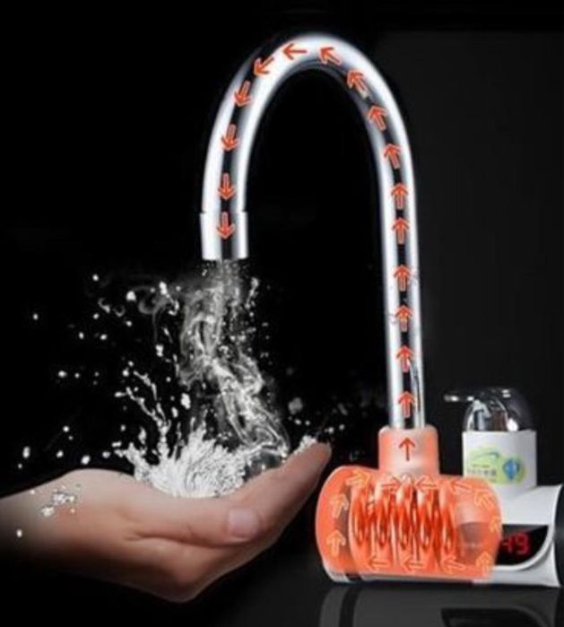 Baterie Robinet Electric instant Chiuveta Dus cu afisaj tip Delimano