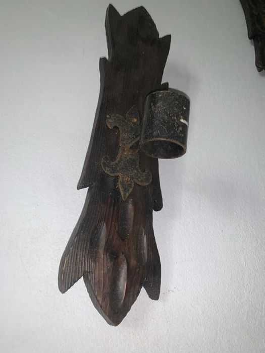 Torta lumanare din lemn cu fier forjat decor