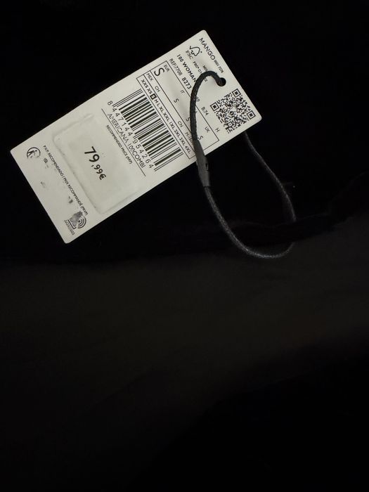 Mango sacou negru catifea S