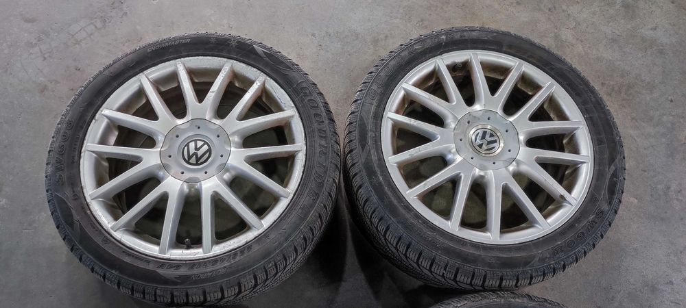 Set jante aliaj pe 17 volkswagen vw golf 5 GT cu anvelope de iarna