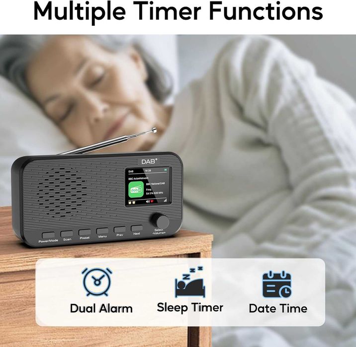 DAB радио с Bluetooth, презареждащо се цифрово FM радио, преносимо DAB+ радио с батерии