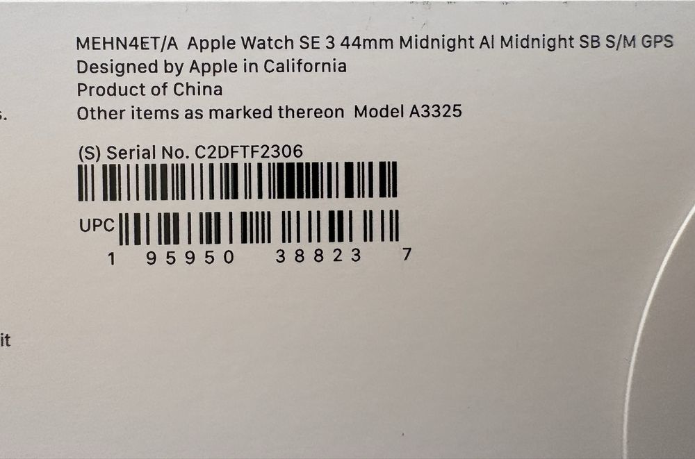 Vând Apple Watch SE 3, 44mm, Midnight