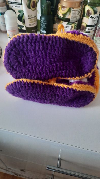 Вязаные домашние сапожки