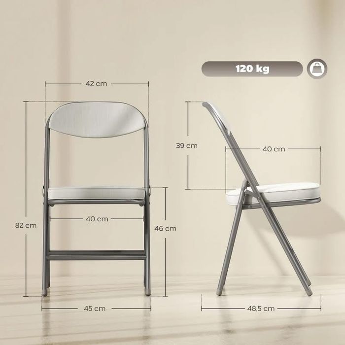 Комплект от 4 тапицирани, сгъваеми стола