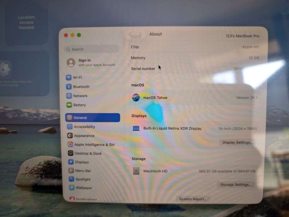 MacBook pro m5 16gb 1tb