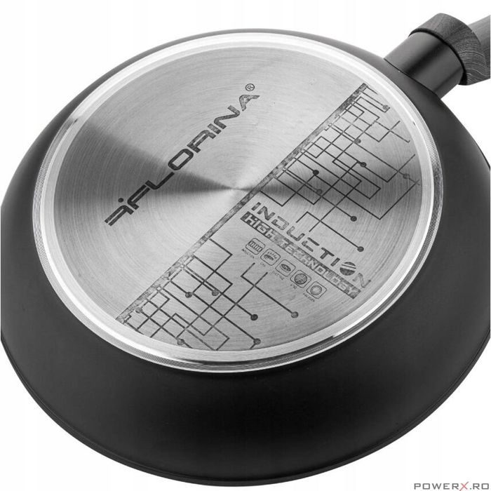 Tigaie din aluminiu, invelis antiaderent, marmorata, 28 cm, neagra,