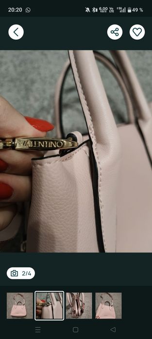 Valentino originala noua superbă roz pudrat geanta