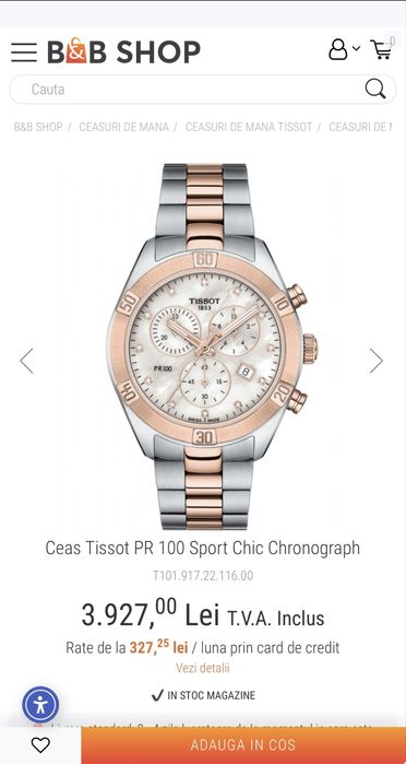 Ceas tissot dama pr 100 diamante