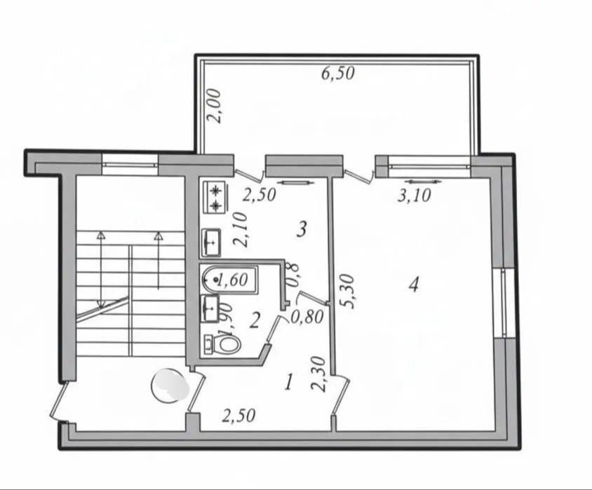 Ц5 1/1/4 Меб+Тех Балкон 2х6