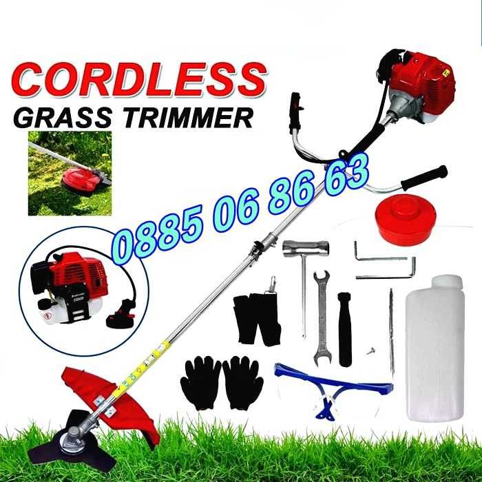 Бензинов тример 74 куб., моторна косачка за трева + самар