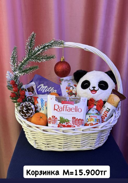 Новогодняя Корзина | Киндер корзинка подарок новый год сладкий набор