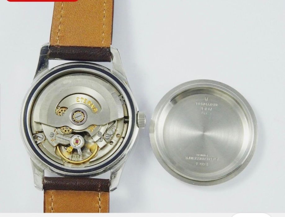 Ceas ETERNA elvețian vintage mecanic, aur, 2 curele