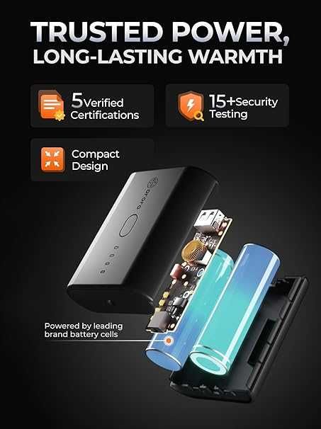 ORORO Дамска отопляема софтшел жилетка с Power Bank, черна, размер М