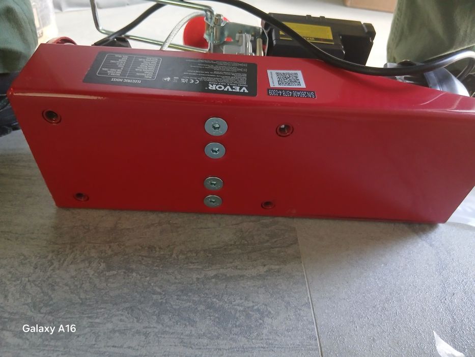 Troliu electric, macara cu telecomanda fără fir capacitate 800 kg cablu 12 m