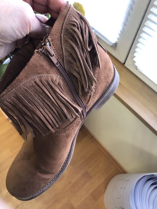 Боти естествена кожа без ток, боти на ток- сиви и бежаво с кафяво