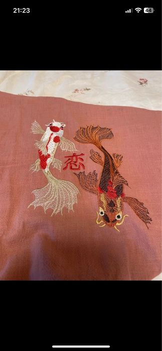 Kimono roz pudrat cu crapi koi S-M