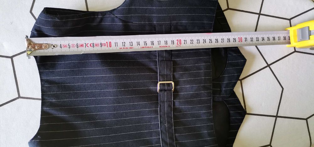 Vestă costum băiat H&M 9-12 luni Bleumarin închis cu dungi Ca nouă