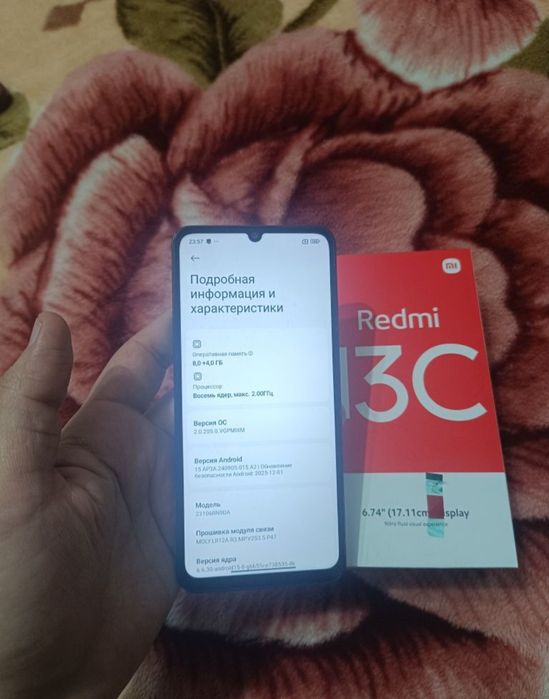 Xiaomi Redmi 13C 16/256GB Black Original Holati Yaxshi Karobka Bor Zor