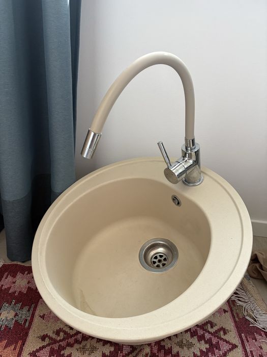 Chiuveta granit compozit bej + baterie