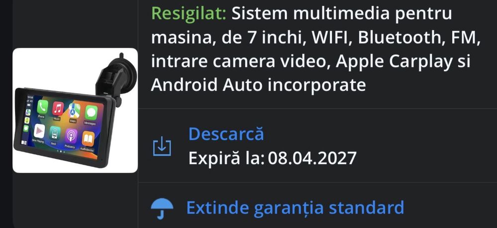Vand navigatie carplay portabila