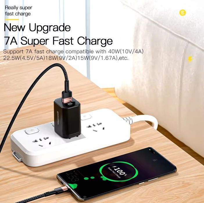 Кабел за зареждане Essager Type-C към Type-C кабел 100W