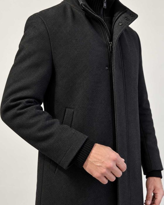 ZARA мъжко палто Regular Fit – антрацитносиво