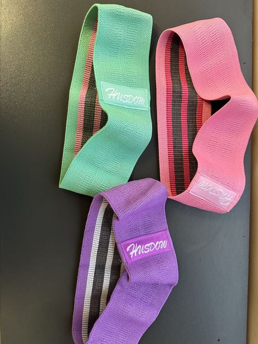 Set 3 benzi elastice textile fitness – 3 niveluri de rezistenta