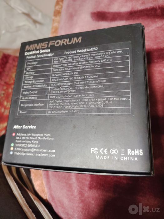 Продаётся новый мини-компьютер MINISFORUM UM250 — полный комплект!