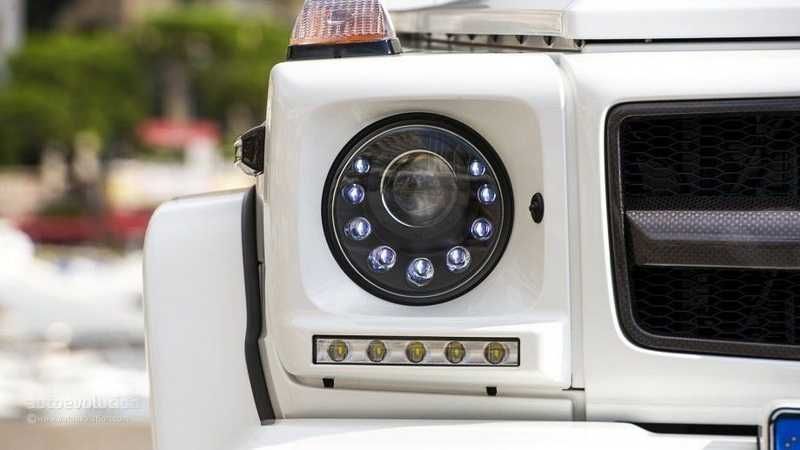 Carcase faruri Albe cu Lumini de zi G-class W463 (1989-2012) G65 Look