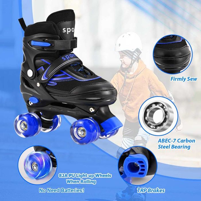 Ролкови кънки,светещи размер М-от№ 33 до № 37| 20-23 см