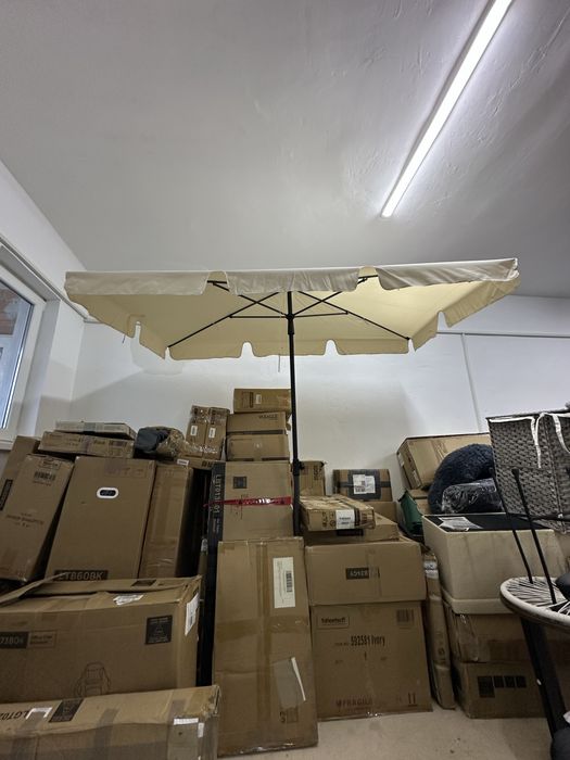 Правоъгълен градински чадър 200х125см, регулируема височина