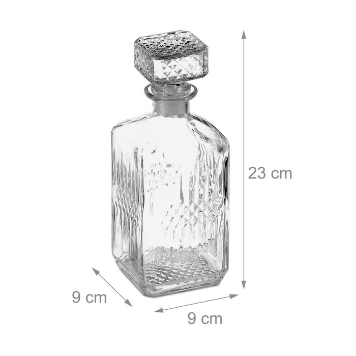 Carafa din sticla pentru bauturi 900 ml design elegant 23 x 9 cm