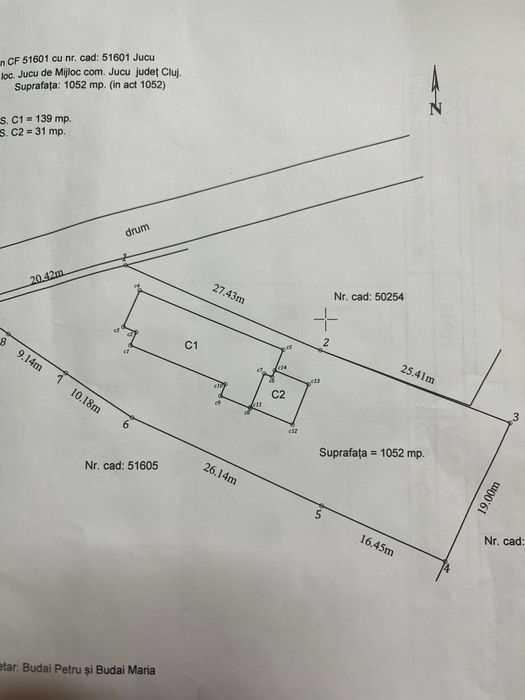Vând casă+teren cu AC+ drum servitute-1737 mp