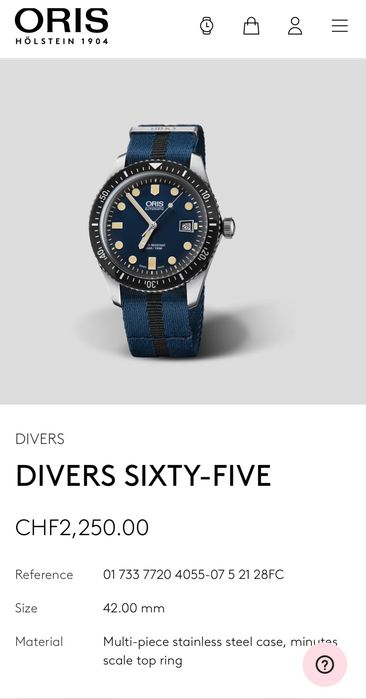 Oris Diver 65 Heritage 42mm син