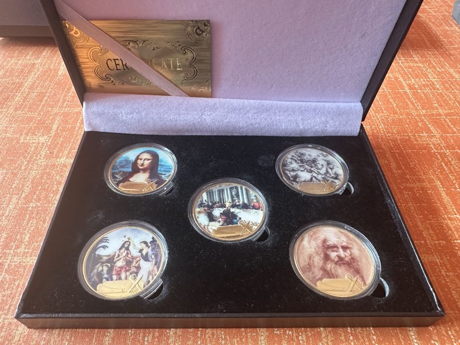 Комплект от 5 възпоменателни медала на Леонардо да Вимчи