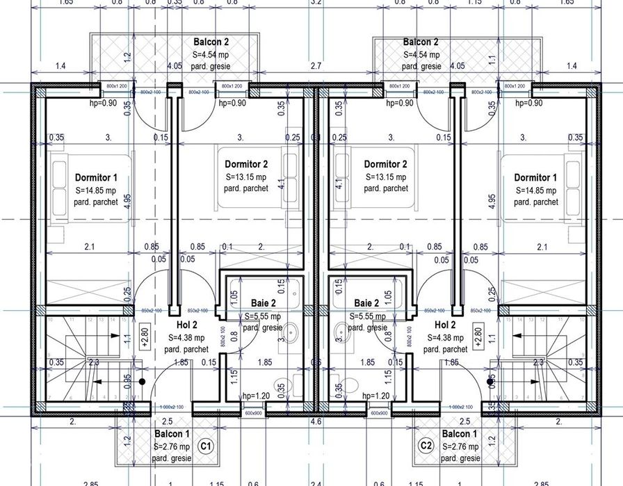 Casa tip duplex P+E+M, 139mp utili, teren 240mp, Izvor