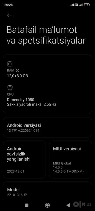 Redmi note 12 pro plus 5G 12+8/256