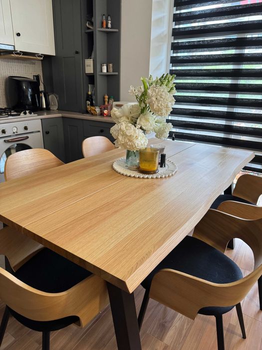 Masă dining JYSK SKOVLUNDE 160 cm + extensie originală inclusă