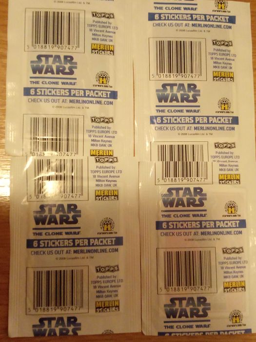 Pachetele sigilate  stickere si cartonase Star Wars originale