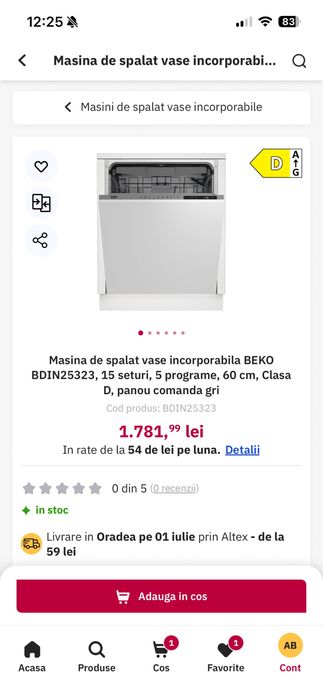Masina de spalat vase Beko