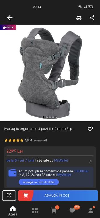 Marsupiu ergonomic infantino