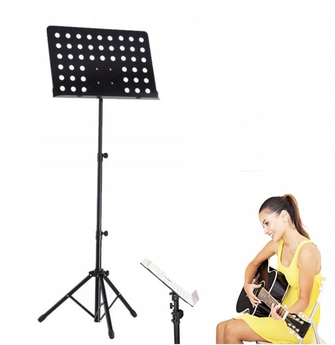 Stativ suport metalic perforat partitura profesional pliabil negru