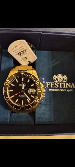 Vând ceas bărbătesc Festina automatic auriu nou