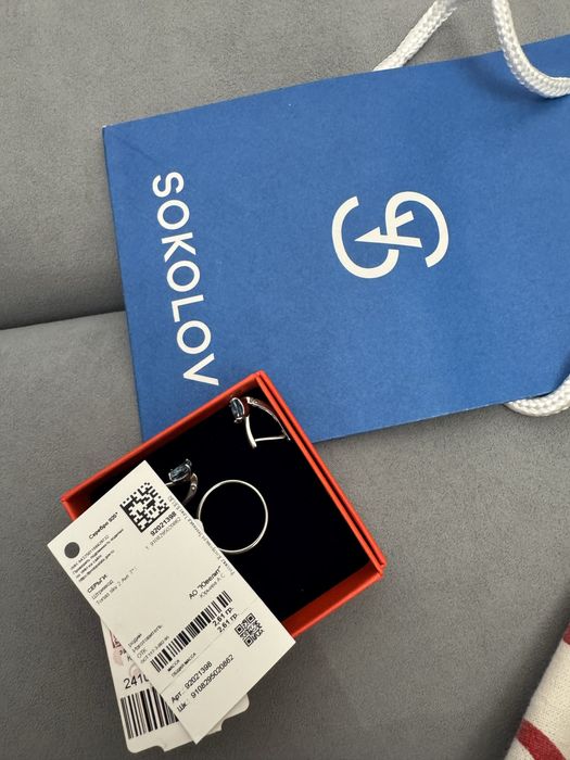 Кольцо и серьги SOKOLOV оригинал
