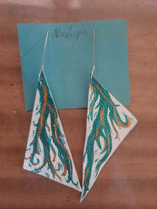 Ръчна изработка кожени обеци